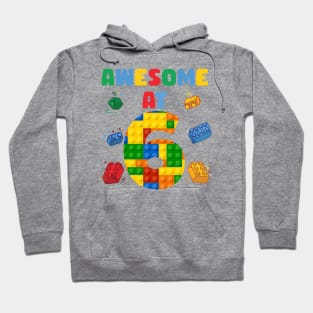 6 Year Old Building Blocks B-day Gift For Boys Kids Hoodie